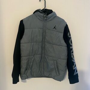 Grey and Black Boys Jordan Jacket